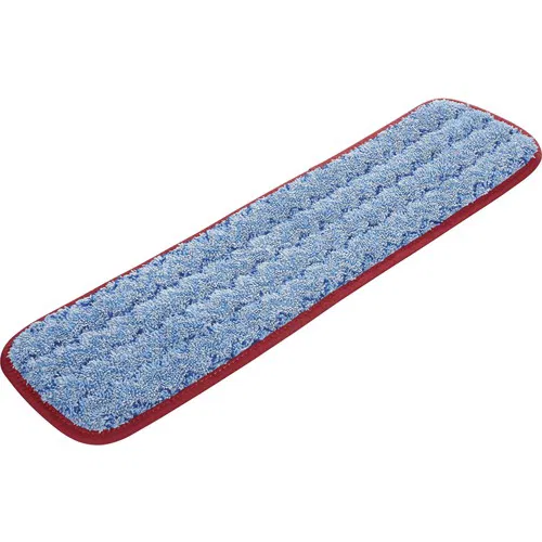 Rubbermaid Commercial, Mop Head Refill, Floor, HYGEN Microfiber Wet Pad, 18" W, Hook-and-Loop Backing, Red