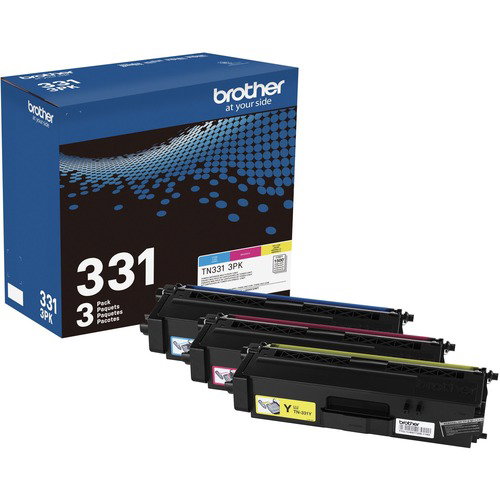 Brother TN331 Toner Cartridge, Cyan/Magenta/Yellow, Standard Yield 1,500 Pages Each, Laser, for HL-L8250CDN/HL-L8350CDW/MFC-L8600CDW, 3/PK