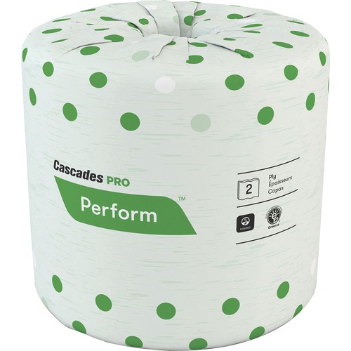 Cascades PRO Cascades PRO Select Standard Toilet Paper - 2 Ply - 4" Width x 3.50" Length - 336 Sheets/Roll - White - 48 / Carton