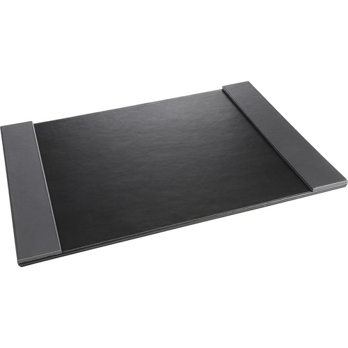Artistic Desk Pad, Monticello, 24" W x 19" D x 0.3" H, Leather, Felt Backing, Black/Gray