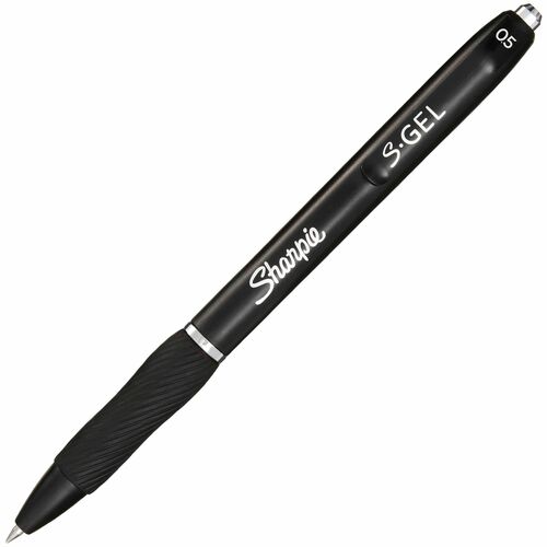 Sharpie S-Gel Pens - 0.5 mm Pen Point - Retractable - Black Ink - Gel-based - 1 Dozen