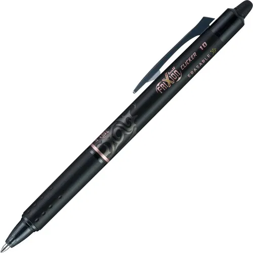 FriXion Gel Pen, Ball Clicker, 1.0mm Tip, Black Ink, Retractable, Erasable, Refillable, 12/PK