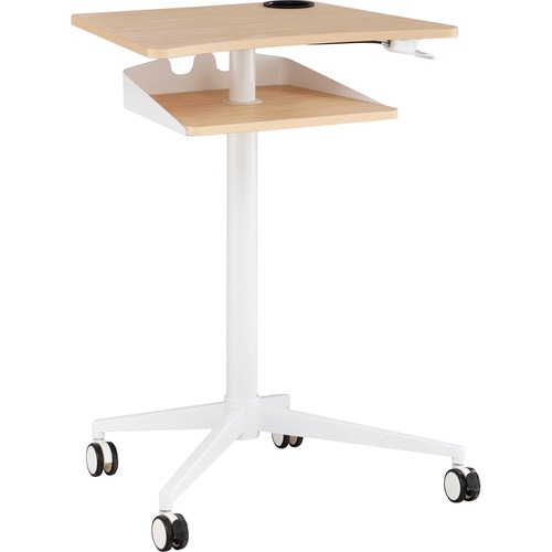 Safco Active Collection Vum Mobile Workstation - 47.8" Height x 25.3" Width x 19.8" Depth - 2 Shelve(s) - Finish: Natural - 1 Each