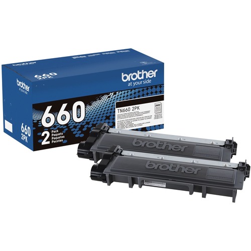 Brother TN-660, (TN660) Toner Cartridge, Black, High-Yield, 2,600-Page Yield, for DCP/HL/MFC Printers, 2/PK