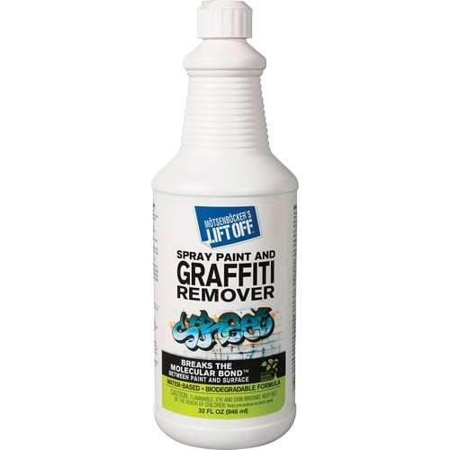Motsenbocker's Lift Off, Spray Paint/Graffiti Remover, 32 fl oz (1 qt), Water-Based, Environmentally Friendly, White, Multi-Surface