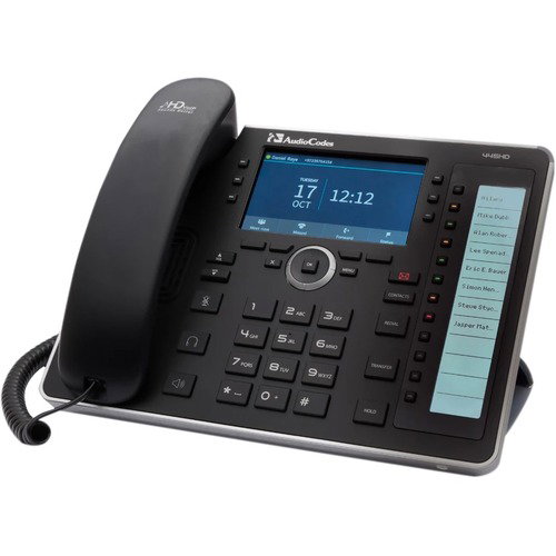 AudioCodes 445HD IP Phone - Corded - Corded - Black - 6 x Total Line - VoIP - 2 x Network (RJ-45) - PoE Ports