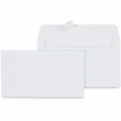 Universal Envelope - Business - #6 3/4 - 24 lb - Self Adhesive - White - Paper Stock - 100 / Box