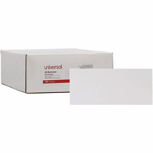 Universal Envelope - Business - #9 - 24 lb - Gummed - White - Paper Stock - 500 / Box