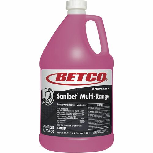Betco Multipurpose Cleaner, Symplicity, Concentrate, EPA-Approved Sanitizer, 128 fl oz (4 qt), Pink