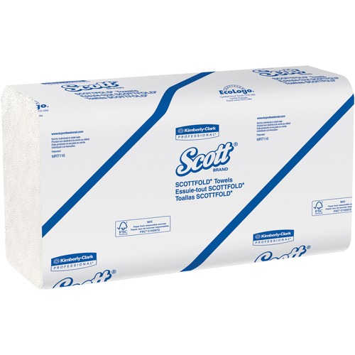 Scott Scottfold Multifold Paper Towels, 9.4" x 12.4", White, 175/PK, 25/CT