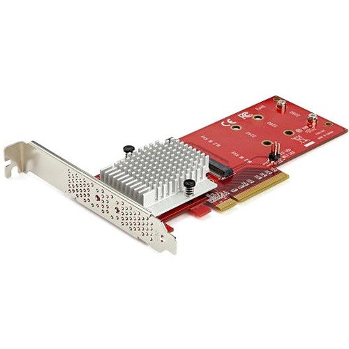 StarTech.com Dual M.2 PCIe SSD Adapter Card - x8 / x16 Dual NVMe or AHCI M.2 SSD to PCI Express 3.0 - M.2 NGFF PCIe (m-key) Compatible - Dual M.2 PCIe SSD adapter to install 2 PCI Express M-Key SSD (NVMe/AHCI) in computer - Use M.2 NGFF SSDs individually 