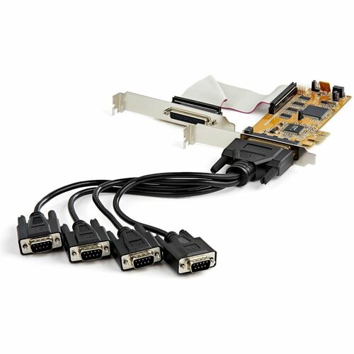 StarTech.com 8-Port PCI Express RS232 Serial Adapter Card -PCIe to Serial DB9 Controller 16C1050 UART - Low Profile - 15kV ESD - Win/Linux - 8 port PCI Express RS232 serial adapter card 16C1050 UART 15kV ESD/Systembase SB16C1058PCI - Bi-directional speed 