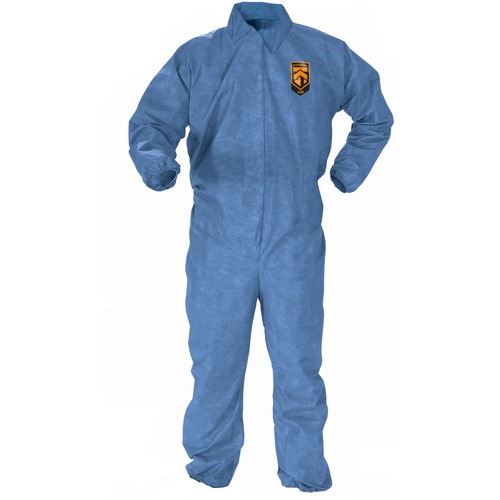 Kleenguard A60 Coveralls - Zipper Front, Storm Flap, Elastic Back, Wrists & Ankles - Recommended for: Manufacturing, Maintenance, Laboratory, Emergency, Healthcare - Extra Large - Liquid, Chemical, Pathogen, Blood, Particulate, Splash Protection - Zipper 