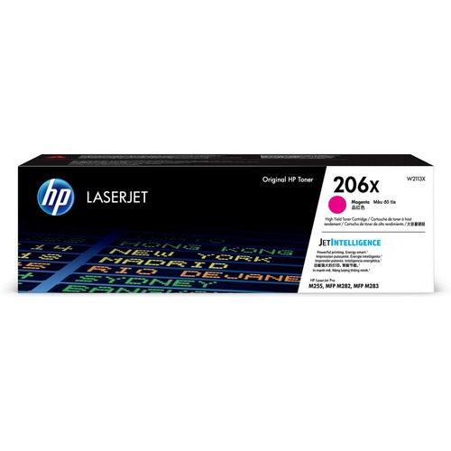 HP 206X, (W2113X) Magenta Original LaserJet Toner Cartridge, 2,450 Page Yield, for HP Color LaserJet Pro M255dw/MFP M283fdw