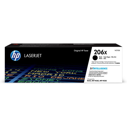 HP 206X (W2110X) Toner Cartridge, Black High-Yield, 3,150 Page Yield, JetIntelligence, for Color LaserJet Pro M255dw MFP M283fdw