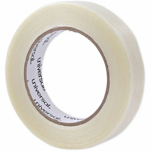 Universal Packaging Tape, 3" Core, 24 mm x 54.8 m, 120 lb/in, Filament Reinforced, Clear