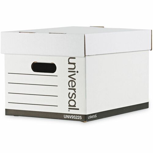 Universal Storage Case - Internal Dimensions: 12.13" Width x 15.13" Depth x 9.88" Height - Media Size Supported: Letter, Legal - Lift-off Closure - Heavy Duty - Stackable - Corrugated Fiberboard - White - For Box File - 12 / Carton