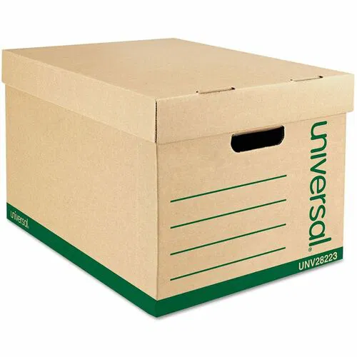 Universal Storage Case - Internal Dimensions: 12" Width x 15" Depth x 10" Height - Media Size Supported: Letter, Legal - Lift-off Closure - Medium Duty - Stackable - Corrugated Fiberboard - Kraft, Green - For Box File - 12 / Carton