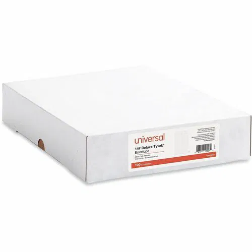 Universal Envelope - Catalog - #13 1/2 - 14 lb - Self Adhesive - White - Tyvek - 100 / Box