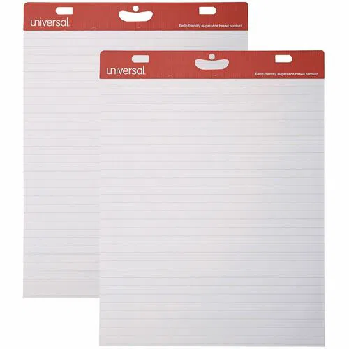 Universal Easel Pad, 27 in W x 34 in H, 50 Sheets, 15 lb White Paper, Cardboard Back, Top Tape Bound, 2/CT