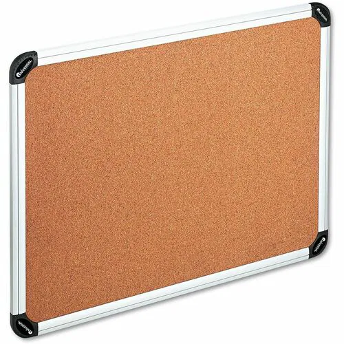 Universal Bulletin Board - 36" Board Height x 48" Board Width - Tan Cork Surface - Self-healing - Satin Aluminum Frame - 1 Each