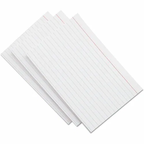 Universal Ruled Index Cards, 5 x 8, White, 100/Pack - 5" Width x 8" LengthRecycled - Ruled - 100 / Pack