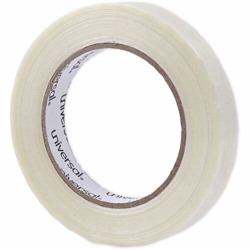 Universal Packaging Tape, 120 lb/in Utility-Grade Filament, 3 in Core, 18 mm x 54.8 m, Clear, Fiberglass-Reinforced Polypropylene