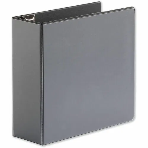 Universal Deluxe Easy-to-Open D-Ring View Binder, 3 Rings, 4" Capacity, 11 x 8.5, Black - 4" Binder Capacity - Letter - 8 1/2" x 11" Sheet Size - 880 Sheet Capacity - 3 Ring - Fastener: Ring - Pocket: 2, Inside Front & Back - Polypropylene - Black - Non-s