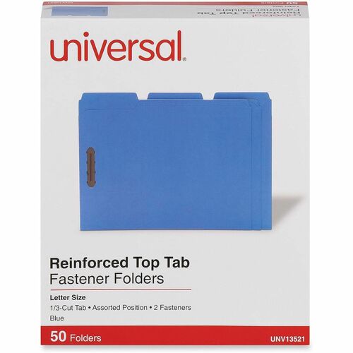 Universal Classification Folder, Letter 8.5" x 11", 1/3 Tab Cut, Top Tabs, Assorted Positions, 3/4" Expansion, 2 Fasteners, 2" Capacity, 50/Box