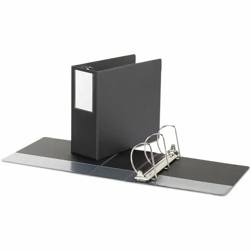 Universal Ring Binder - 5" Binder Capacity - Letter - 8 1/2" x 11" Sheet Size - 950 Sheet Capacity - 3 Ring(s) - Fastener(s): Ring - Pocket(s): 2, Inside Front & Back - Polypropylene - Black - Non-stick - 1 Each