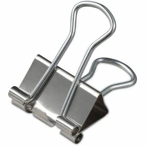 Universal Binder Clips with Storage Tub, Small, Silver, 40/Pack - Small - 0.7" Width - 0.38" Size Capacity - Silver - Metal, Steel Wire - 40 / Pack