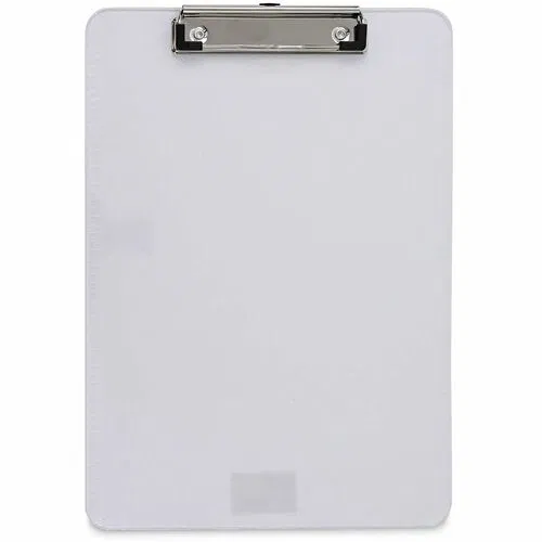 Universal Clipboard - 0.50" Clip Capacity - Storage for Paper - 8 1/2" x 11" Sheet Size - Plastic - Clear - 1 Each