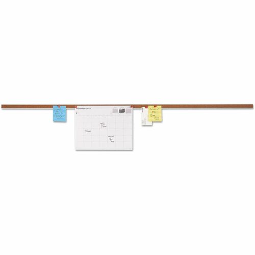 Universal Cork Board - 1" Board Height x 48" Board Width - Brown Cork Surface - Self-healing, Easy Installation - Silver Aluminum Frame - 1" Height x 48" Width - 1 Each