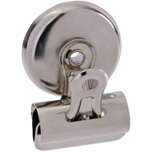 Universal Bulldog Magnetic Clips, Small, Nickel, 18/Pack - Small - 1.2" Width - 0.25" Size Capacity - Nickel - Nickel Plated Steel - 18 / Pack