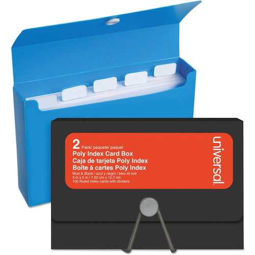 Universal Card Holder - Support 5" x 3" Media - 5" Height x 3" Width x 1.3" Depth - Plastic - Blue - Durable - 2 / Pack