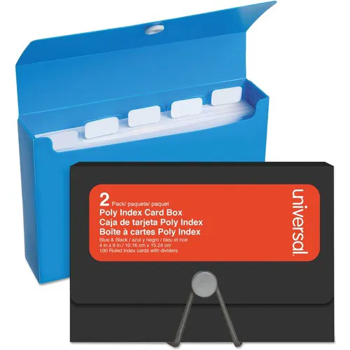 Universal Card Holder - Support 6" x 4" Media - 6" Height x 4" Width x 1.3" Depth - Plastic - Blue - Durable, Divider - 2 / Pack