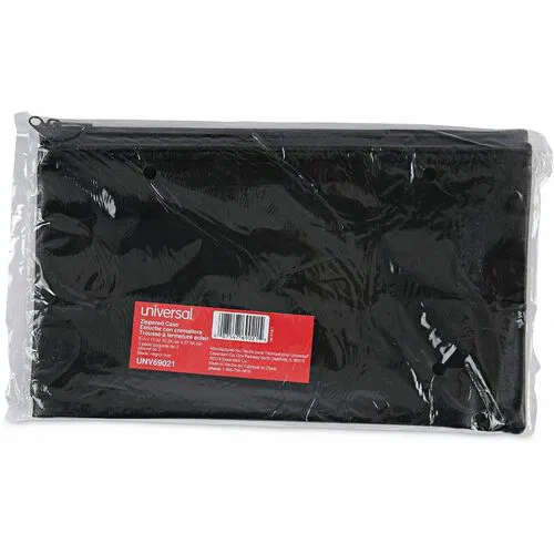 Universal Carrying Case (Wallet) Cash - Black - PU Leather Body - 6" Height x 11" Width - 2 / Pack