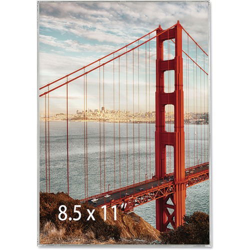Universal Document Frame - Holds 8.50" x 11" Insert - Rectangle - Desktop - Horizontal, Vertical - Easel Back - Plastic - Clear - 1 Each