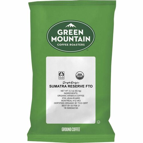 Green Mountain Coffee Roasters, Sumatra Reserve Organic Coffee, Dark Roast, 100 Percent Arabica, 2.2 oz Pouches, 50/CT