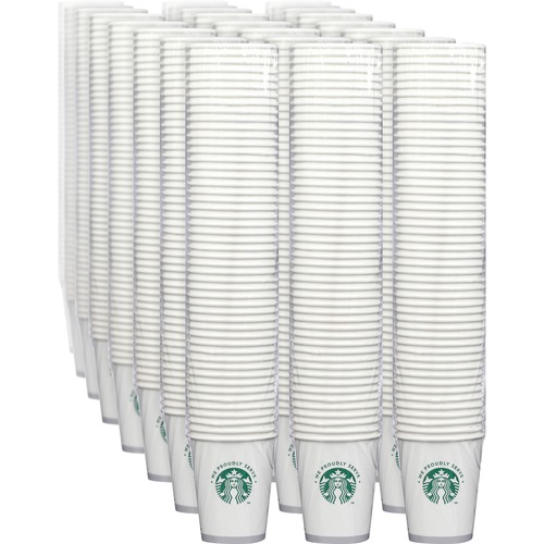 We Proudly Serve 12 oz. Cups - 12 fl oz - White - Polylactic Acid (PLA) - Cold Drink, Hot Drink - 50/Bag - 20 / Carton