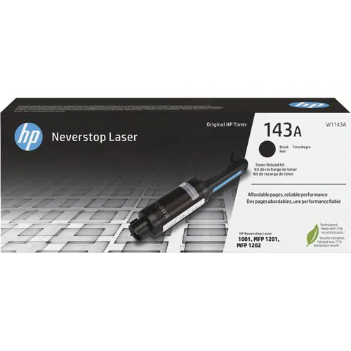HP 143A (W1143A) Original Neverstop Toner Reload Kit, Black, 2,500 Page Yield, for Neverstop Laser 1001nw/1000n/1020/1020nw/MFP 1202w/1202nw