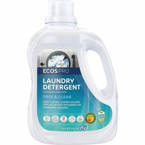 ECOS® PRO Free & Clear Liquid Laundry Detergent - Concentrate - 170 fl oz (5.3 quart) - Free & Clear Scent - Hypoallergenic, Fade Resistant, pH Balanced, Dye-free - 2 / Carton