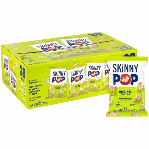 SkinnyPop, Popcorn, Original, 0.65 oz Single-Serve Pouches, Gluten-Free, Non-GMO, 24/Box