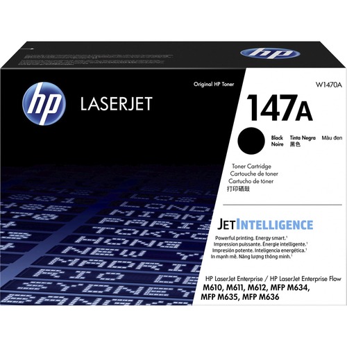 HP 147A (W1470A) Toner Cartridge, Black, 10,500 Page Yield, JetIntelligence, for LaserJet Enterprise M611/M612/M634/M635/M636 Series