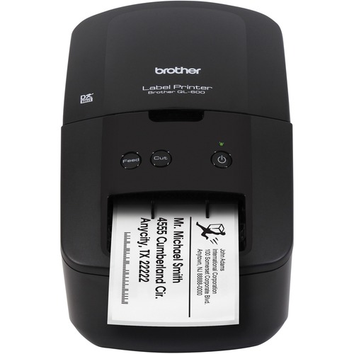 Brother QL-600 Direct Thermal Label Printer, Desktop, USB, 2.4 in Max Width, 300 x 600 dpi, 2.8 in/s, Monochrome