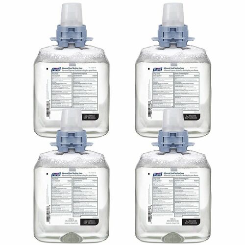 Purell, Hand Sanitizer Foam Refill, FMX-12, 1.27 qt, Moisturizing, Clear, Sanitary-Sealed, 4/CT