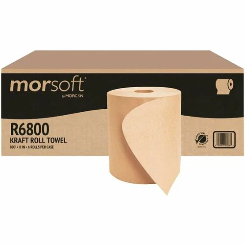 Morcon Hardwound Paper Towels - 8" Width x 800 ft Length - 2" Core - Kraft - Paper - 6 / Carton