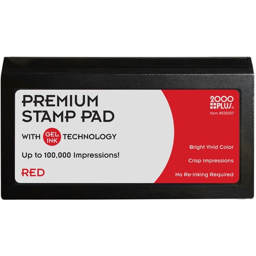 Cosco Stamp Pad, 3.3" x 4.8" x 0.8", Micro Gel, Red Ink, 100,000 Imprints, for Consolidated Self-Inking Stamps