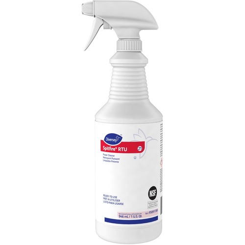 Diversey Surface Cleaner, Spitfire, Ready-to-Use Spray, 32 fl oz, Fresh Pine Scent, Red, 12/CT