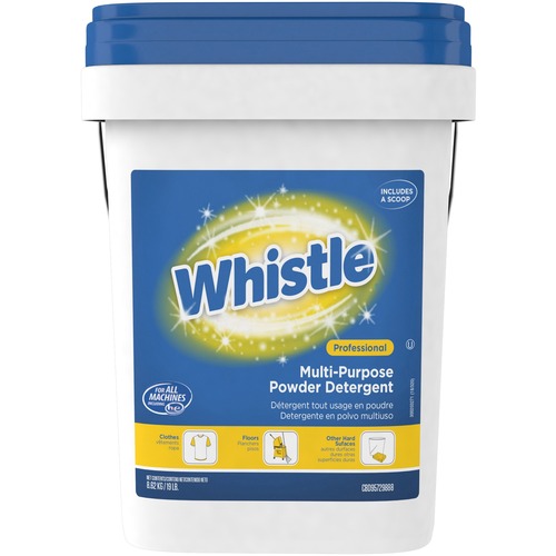 Diversey Laundry Detergent, Whistle, Multipurpose Powder, 304 oz (19 lb), Citrus Scent, Resealable Pail, Kosher